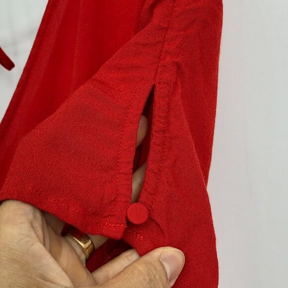 Gentle Fawn red scoop neck smocked waist short sleeve a-line mini dress size 2 - Picture 10 of 16